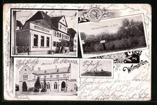 AK Wimpfen, Kaisersaal mit Orchestrion, Gartenwirtschaft L. Sinn, Bahnhof 1907 