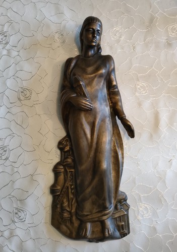 Bronze heilige barbara - barbara, relief