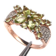 925 Silber Grüner Peridot &