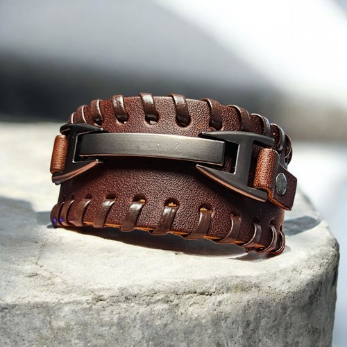 Herren armband breit braun - armband, i