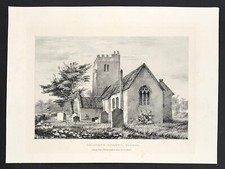 Devonshire William Spreat Holcombe Burnell Church 1842 Original Lithotint