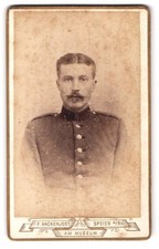 Fotografie F. Hackenjost, Speier a. Rh., Am Museum, Portrait junger Soldat in U 