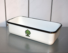 alte Emaille Auflaufform Bratenform Vintage 28x14 cm Schale Backform Kasserolle