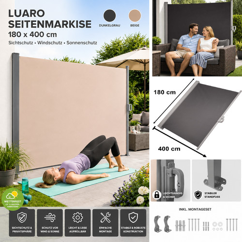 Seitenmarkise 180 400 - seitenmarkise, cm
