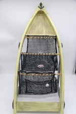 maritimer Zeitungsständer Zeitungsablage Buchständer Bootform Buchablage Holz