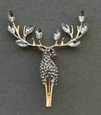 Hirsch brosche gold - brosche,
