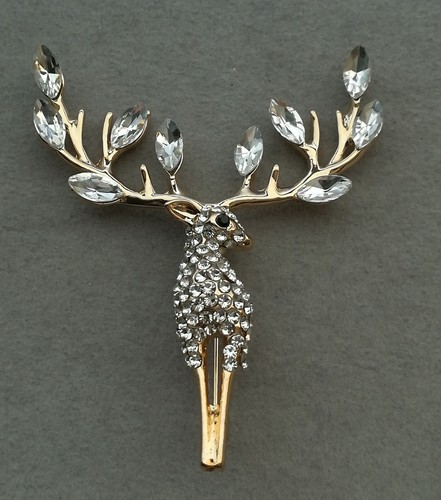 Hirsch brosche gold - hirsch,