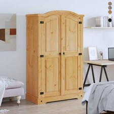 Kleiderschrank Mexiko-Stil Kiefernholz Garderobenschrank Holzschrank Flurschrank