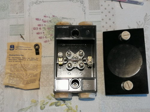 Ddr bakelit abzweigdose ap - ddr,