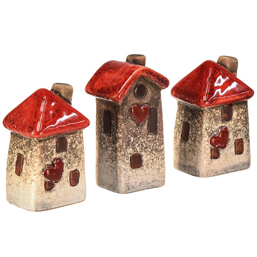 Keramik dekohäuschen 6er set - keramik-dekohäuschen,