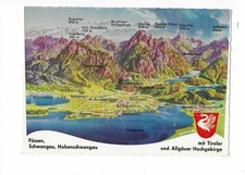 Q383 AK Füssen Reliefkarte Landkarte  ungelaufen ca. 1960/70