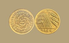 50 Pfennig Rentenpfennig Stück 1924 D Deutsches Reich Weimarer Republik Münze