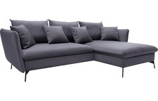 Ecksofa "Salerno" Eckcouch Bettkasten Schlaffunktion Samtvelours schwarz (18698)