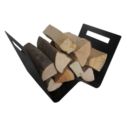Holzkorb form stahl schwarz - holzkorb,