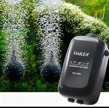 Sauerstoff Luftpumpe Fisch Aquarium 2 Luftstrompumpen Hailea Leise Doppelauslässe