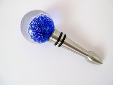 Weinflaschenverschluss Weinstopfen mit Glaskugel Schmuckkorken Edelstahl matt