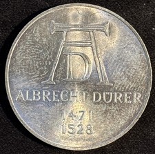 5 DM Gedenkmünze – 500. Geburtstag von Albrecht Dürer - 1971 D