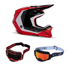 Fox V1 Nitro MX Helm Combo rot