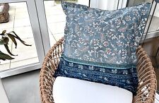 BASSETTI Kissenhülle 65x65 COMO G1 Grau Blau KISSEN SATIN Stehsaum Bezug Hülle