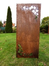 Edelrost Sichtschutz Garten Wand Rost Sichtschutzwand Metall 150*62 Weinblätter