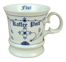 Porzellan Becher Indisch Blau Kaffee Pott Ebbe Flut Kapitänsbecher maritim 350ml