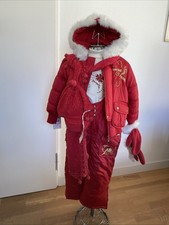 PAMPOLINA SCHNEEANZUG, BLOUSON LATZHOSE ROLLI SCHAL KAPPE HANDSCHUHE ROT GR. 104