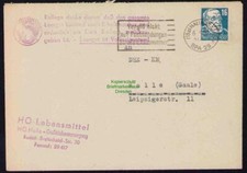 B19536 Brief Losungsstempel Propaganda Halle Saale 1952 K. Leergut Volkseigentum
