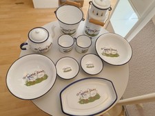 10 x Münder Email Emaille Kanne Eimer Schüssel Brotkorb Gans Gänse 