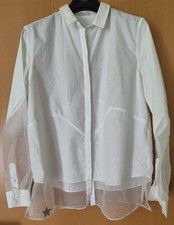 Damenbluse RIANI Weiß Gr. 38 teiltransparent