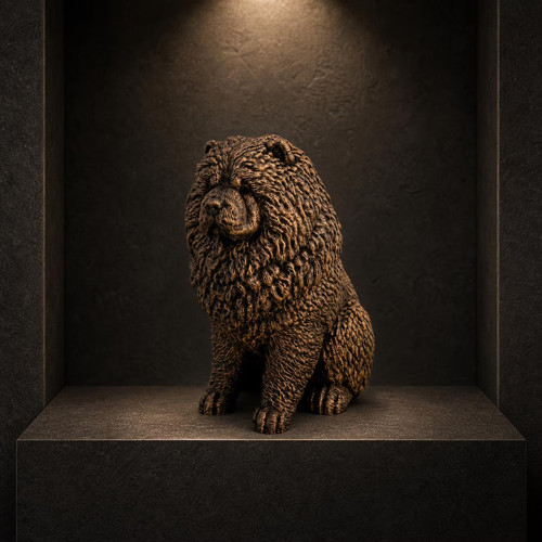 Chow hundefigur - chow-chow-hundefigur, sitzend