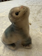 Steiff-Tier, Robbe „Robby“, Knopf im Ohr, Original