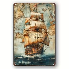 Blechschild Segelschiff mit