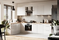 VITA Eckküche Weiß Hochglanz