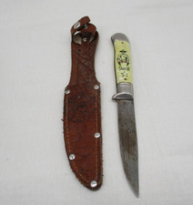 Vintage Jagdmesser Trachtenmesser „Cowboy Sheriff Stern“ mit Scheide