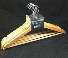 1 - 24 Stück Kleiderbügel Holz natur mit Hosensteg Rockkerben Holzbügel 