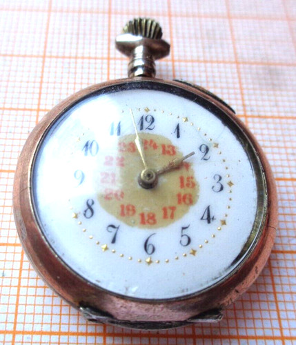 Antike dame taschenuhr silber - dame,