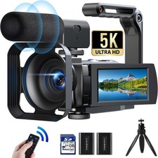 ✅3,0-Zoll-IPS UHD 5K Videokamera 56MP Camcorder Vlogging Kamera für YouTube WLAN