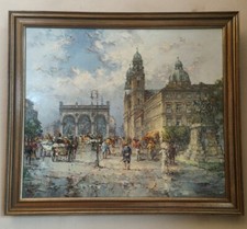 Ölgemälde Horst Miesler (*1934) Feldherrenhalle München