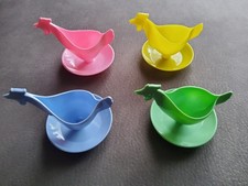 DDR Eierbecher Huhn, Sonja Plastik, 4 Stück, original