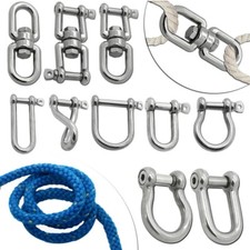 Schäkel Wirbelschäkel D-Schaekel Schekel Edelstahl V4A Rostfrei Doppelwirbel