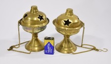 2x schöne kleine RÄUCHERSCHALEN  Weihrauch Zen Fass Gruppen Deko Zeremoniell