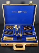 SBS Solingen Goldbesteck Barock Besteck 70 Teile 23/24 Karat Gold 12 Pers.; K118