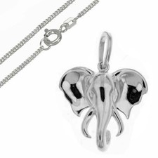 Anhänger Elefantenkopf mit Panzerkette, 925er Sterling Silber, Juwelier Qualität