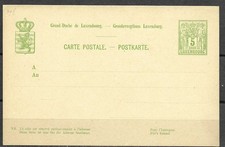 Luxemburg Ganzsachenpostkarte 1888 P 49 b !- 5 Cent grün Allegorie, **