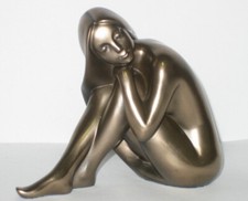 Erotik Deko Figur Sammlerfigur Veronese 2002 bronziert Weiblich sitzend o 13cm