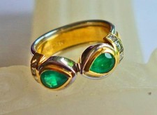 *Rtng mit Smaragd Brillant 0,45 ct Marke Wempe in 750 18Kt Gold Emerald Gr.52