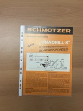Orig. SCHMOTZER Sämschine Unadrill Prospekt Brochure Landmaschinen Traktor F1
