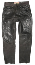 SPECKIGE " WALLABY " Herren- LEDERJEANS / Nubuk- Lederhose in braun W33"/ L33"