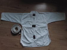 Taekwondo Anzug kinder 100% Baumwolle 140cm mit weißem Gürtel 