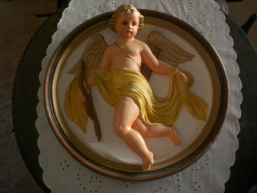 Relief mit engel teracotta - relief, engel/teracotta
